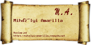 Mihályi Amarilla névjegykártya